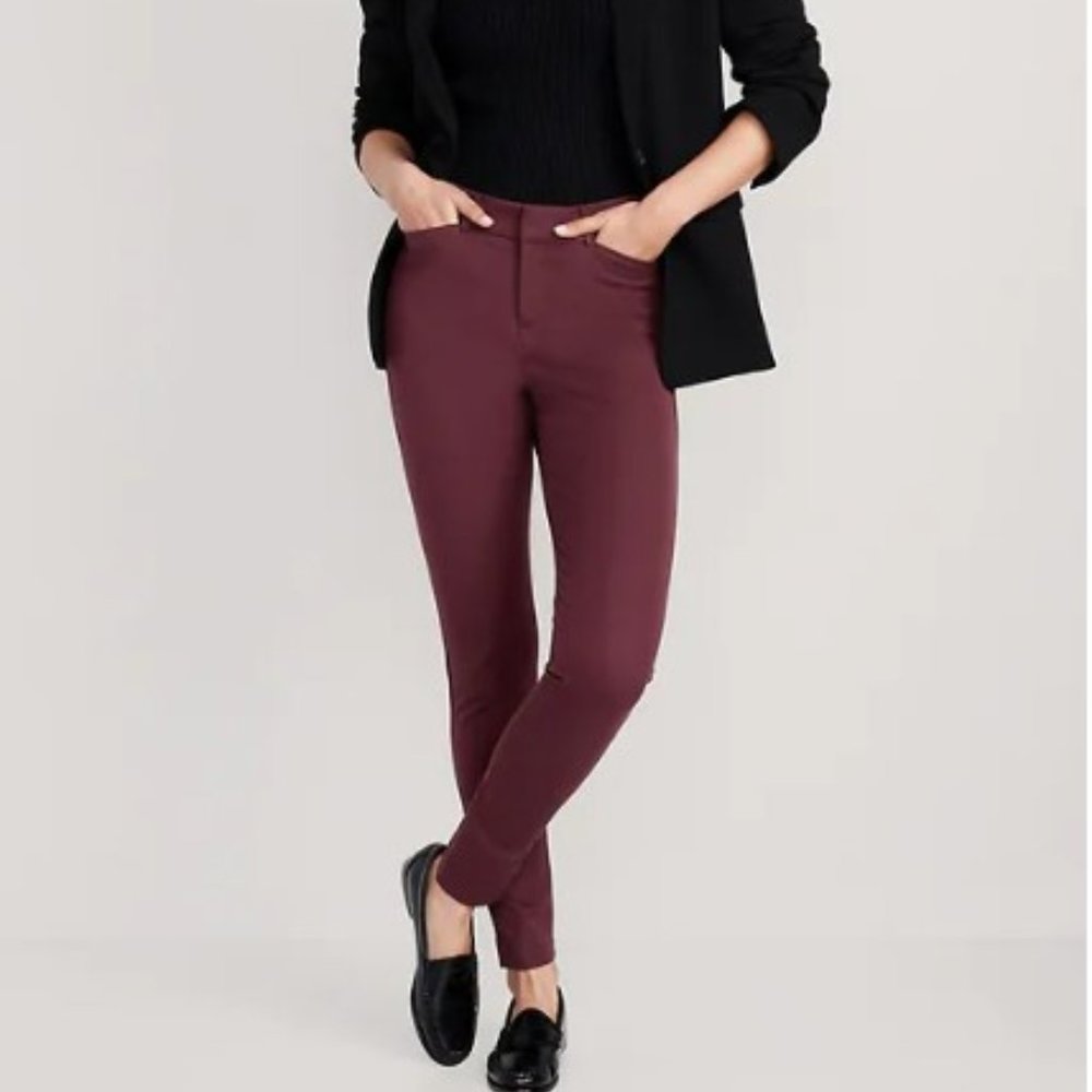 Old Navy High Waisted Pixie Skinny Ankle Pants - Wine